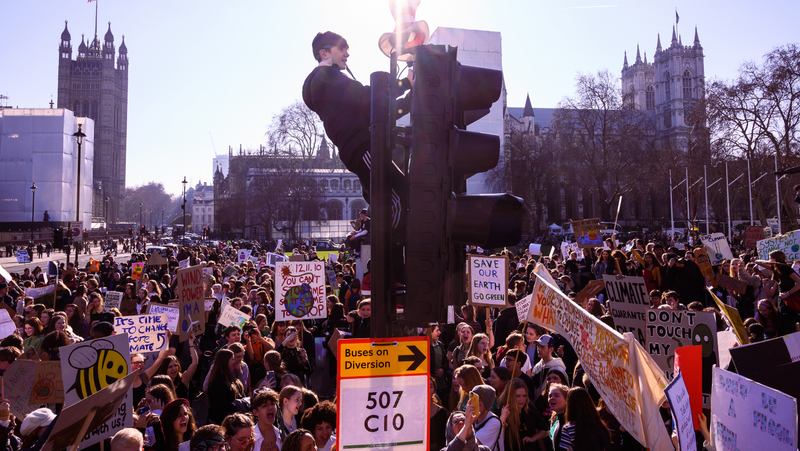 Climate strikers in the UK.